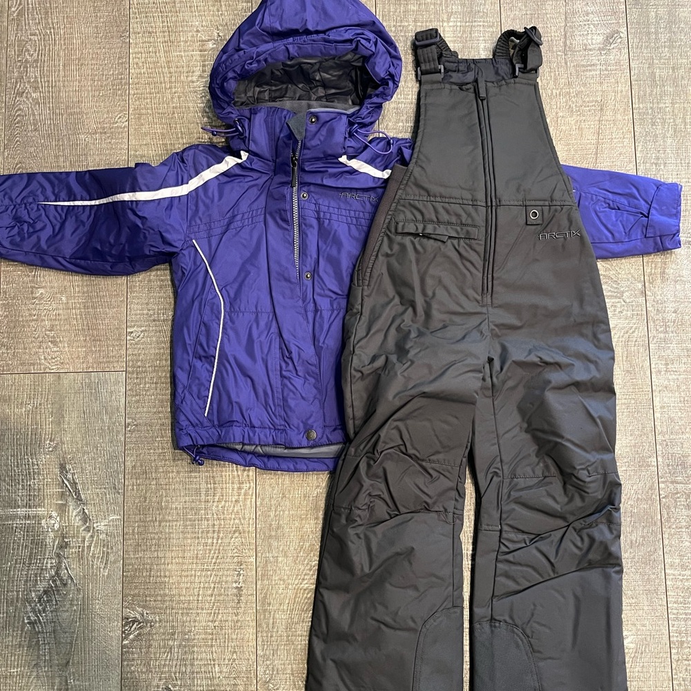 Arctix Kids Purple Jacket and Grey Snow Pants Set Size XS